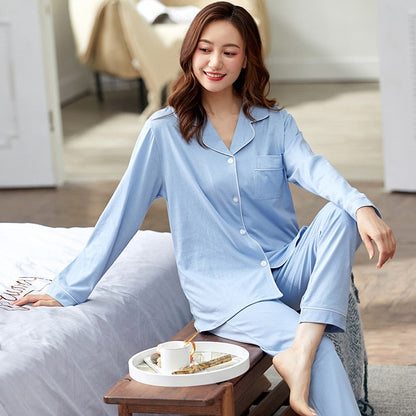 Women 100% Cotton Pajamas Winter Pink Bedroom Sleepwear PJ for Ladies Pijamas Mujer Dormir Home Clothes Pure Cotton Pyjama Femme